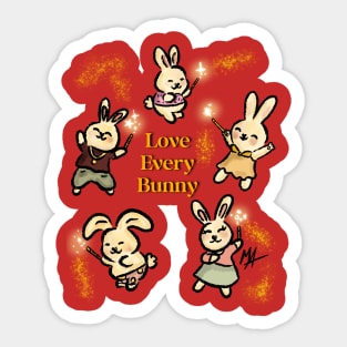 Love every bunny (with transparent background option) Sticker